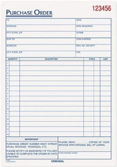 TOPS - 50 Sheet, 5-9/16 x 7-15/16", Purchase Order Book - White - Best Tool & Supply