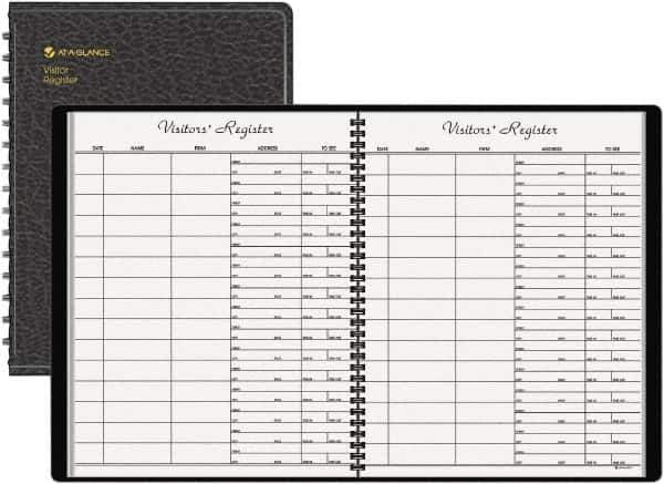 AT-A-GLANCE - 60 Sheet, 8-1/2 x 11", Register Book - Black - Best Tool & Supply