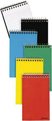 AMPAD - 60 Sheet, 3 x 5", Narrow Memo Book (Top Bound) - Red & Blue & Black on White - Best Tool & Supply