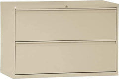 ALERA - 42" Wide x 29" High x 19-1/4" Deep, 2 Drawer Lateral File with Lock - Steel, Putty - Best Tool & Supply