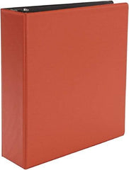 UNIVERSAL - 3" Sheet Capacity, 11 x 8-1/2", Non-View Ring Binder - Suede Finish Vinyl, Red - Best Tool & Supply