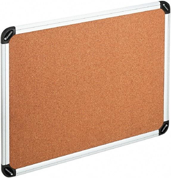 UNIVERSAL - 36" Wide x 24" High Open Cork Bulletin Board - Natural Cork, Silver Frame - Best Tool & Supply