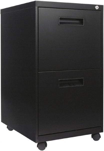 ALERA - 16" Wide x 28-1/2" High x 19.2" Deep, 2 Drawer Mobile Pedestal - Steel, Black - Best Tool & Supply