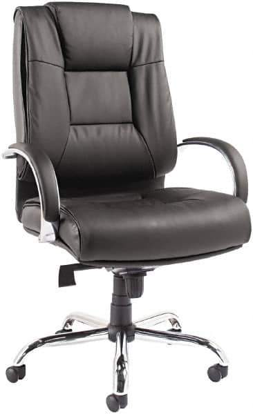 ALERA - 31" High Big & Tall/Petite/24-7 Chair - 22" Wide x 21" Deep, Soft Leather Seat, Black - Best Tool & Supply