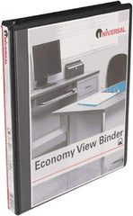 UNIVERSAL - 1/2" Sheet Capacity, 11 x 8-1/2", View Ring Binder - Vinyl, Black - Best Tool & Supply