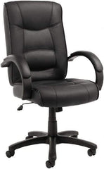 ALERA - 28-1/8" High Office/Managerial/Executive Chair - 21" Wide x 21" Deep, Top-Grain Leather Seat, Black - Best Tool & Supply