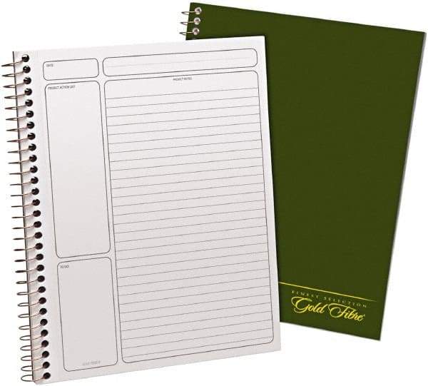 AMPAD - 84 Sheet, 9-1/2 x 7-1/4", Planner Spiral Bound Notebook - Green - Best Tool & Supply