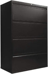 ALERA - 36" Wide x 54" High x 19-1/4" Deep, 4 Drawer Lateral File with Lock - Steel, Black - Best Tool & Supply