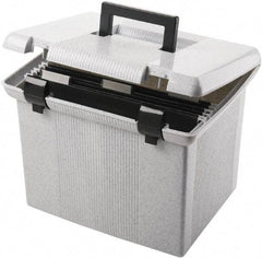 Pendaflex - 1 Compartment, 13 Inch Wide x 14 Inch Deep x 10 Inch High, Portable File Box - Plastic, Granite - Best Tool & Supply