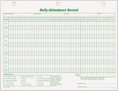 TOPS - 50 Sheet, 8-1/2 x 11", Attendance Card - White - Best Tool & Supply