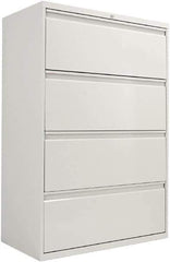 ALERA - 36" Wide x 54" High x 19-1/4" Deep, 4 Drawer Lateral File with Lock - Steel, Light Gray - Best Tool & Supply