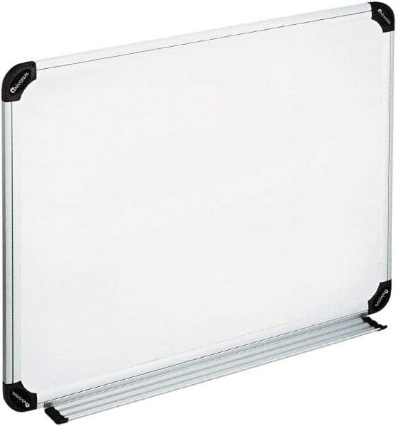 UNIVERSAL - 18" High x 24" Wide Erasable Melamine Marker Boards - Aluminum/Plastic Frame, 25.8" Deep, Includes Accessory Tray/Rail & Mounting Kit - Best Tool & Supply