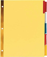 UNIVERSAL - 11 x 8 1/2" Double Side Gold Mylar Reinforced, Customizable Divider - Multicolor Tabs, Buff Folder - Best Tool & Supply