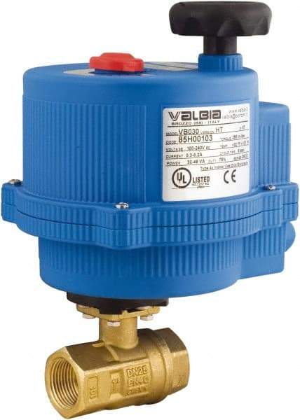 BONOMI - 2" Pipe, 100-240 VACV Voltage 600 psi WOG Rating Lead Free Brass Electric Actuated Ball Valve - PTFE Seal, Full Port, 150 psi WSP Rating, NPT End Connection - Best Tool & Supply