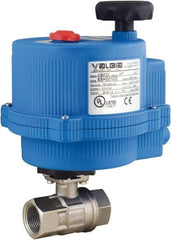 BONOMI - 1-1/2" Pipe, 24 VAC, DCV Voltage 1,000 psi WOG Rating 316 Stainless Steel Electric Actuated Ball Valve - PTFE Seal, Full Port, 100 psi WSP Rating, NPT End Connection - Best Tool & Supply