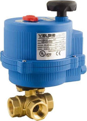 BONOMI - 3/8" Pipe, 100-240 VACV Voltage 400 psi WOG Rating Brass Electric Actuated Ball Valve - PTFE Seal, Standard Port, 100 psi WSP Rating, NPT End Connection - Best Tool & Supply