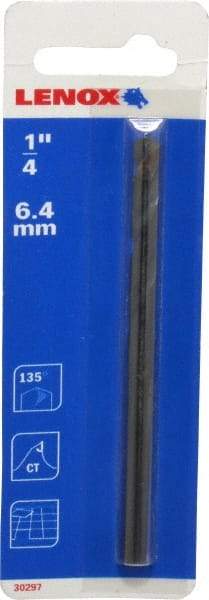 Lenox - 1/4" Pin Diam, 4" Long Carbide-Tipped Pilot Drill - 9/16 to 1-3/16" Tool Diam Compatibility, Compatible with Hole Cutters - Best Tool & Supply