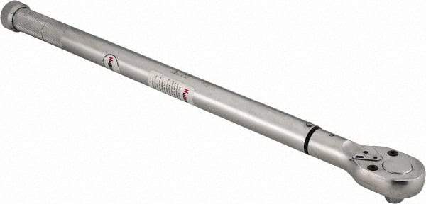 Value Collection - 1/2" Drive Micrometer Type Ratchet Head Torque Wrench - 35 Ft/Lb to 140 Ft/Lb Torque, 21" OAL, 1/2 Ft/Lb Graduation - Best Tool & Supply