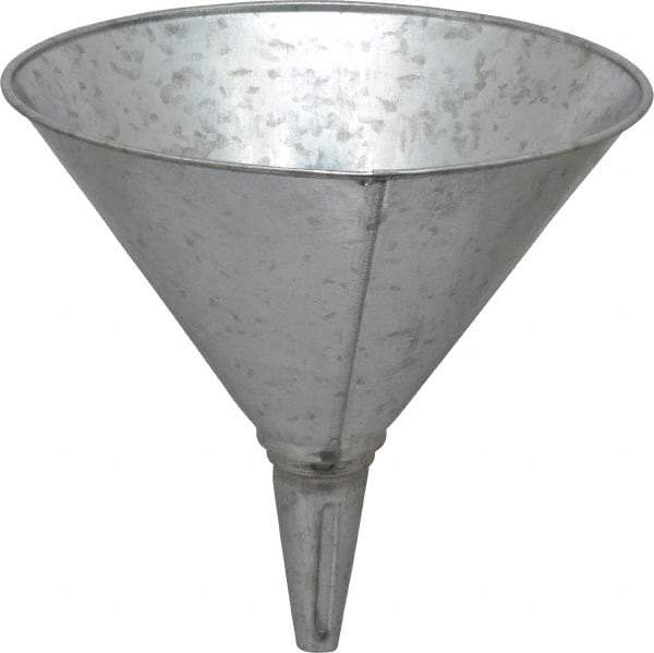 Plews - 2 Qt Capacity Steel Funnel - 8" Mouth OD, 3/4" Tip OD, Straight Spout - Best Tool & Supply