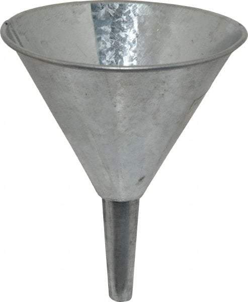 Plews - 10 oz Capacity Steel Funnel - 4-1/2" Mouth OD, 1/2" Tip OD, Straight Spout - Best Tool & Supply