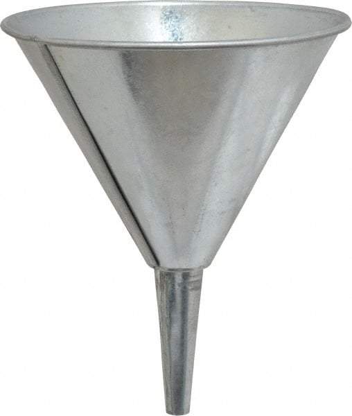 Plews - 24 oz Capacity Steel Funnel - 5-3/4" Mouth OD, 1/2" Tip OD, Straight Spout - Best Tool & Supply