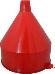 PRO-LUBE - 6 Qt Capacity Polyethylene Funnel - 9" Mouth OD, 1-1/2" Tip OD, Straight Spout, Red - Best Tool & Supply