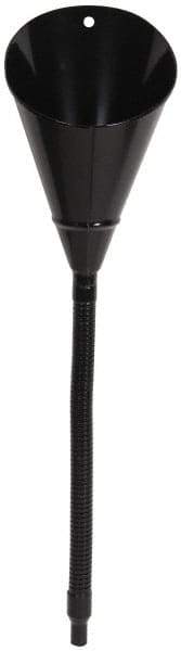 Value Collection - 2 Qt Capacity Steel Funnel - 1/2" Tip OD, 17" Flexible Spout, Black - Best Tool & Supply