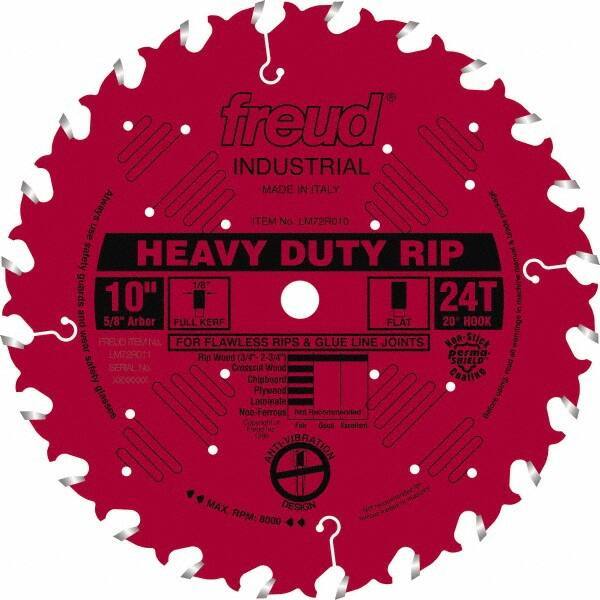 Freud - 10" Diam, 5/8" Arbor Hole Diam, 24 Tooth Wet & Dry Cut Saw Blade - Carbide-Tipped, Standard Round Arbor - Best Tool & Supply