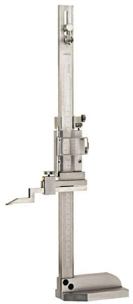 Fowler - 0 to 40 Inch Measurement, 0.001 Inch Graduation, Vernier Height Gage - Satin Chrome Finish, Stainless Steel - Best Tool & Supply