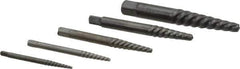 Cleveland - 5 Piece Spiral Flute Screw Extractor Set - Screw Range 3/16 to 3/4" - Best Tool & Supply