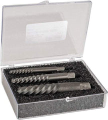 Cleveland - 3 Piece Spiral Flute Screw Extractor Set - Screw Range 25/32 to 1-7/8" - Best Tool & Supply