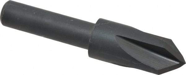 Cleveland - 3/8" Head Diam, 1/4" Shank Diam, 4 Flute 82° High Speed Steel Countersink - Oxide Finish, 1.656" OAL, Single End, Straight Shank, Right Hand Cut - Best Tool & Supply