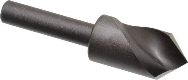 Cleveland - 1/2" Head Diam, 1/4" Shank Diam, 1 Flute 90° High Speed Steel Countersink - Oxide Finish, 1-27/32" OAL, Single End, Straight Shank, Right Hand Cut - Best Tool & Supply