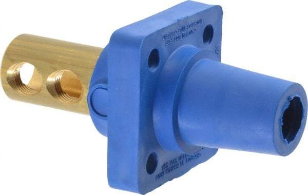 Leviton - 3R NEMA Rated, 600 Volt, 400 Amp, 1/0 to 4/0 AWG, Female, Double Set Screw, Panel Receptacle - 4-1/2 Inch Long, Blue - Best Tool & Supply