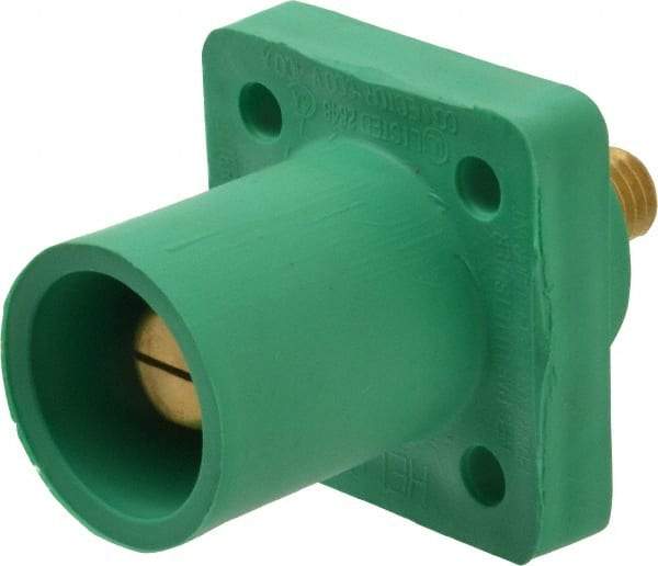 Leviton - 3R NEMA Rated, 600 Volt, 400 Amp, 2 to 4/0 AWG, Male, Threaded Stud, Panel Receptacle - 2.72 Inch Long, Green - Best Tool & Supply