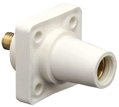 Leviton - 3R NEMA Rated, 600 Volt, 400 Amp, 2 to 4/0 AWG, Female, Threaded Stud, Panel Receptacle - 3.56 Inch Long, White - Best Tool & Supply