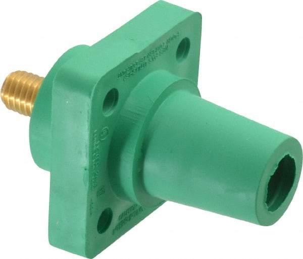 Leviton - 3R NEMA Rated, 600 Volt, 400 Amp, 2 to 4/0 AWG, Female, Threaded Stud, Panel Receptacle - 3.56 Inch Long, Green - Best Tool & Supply