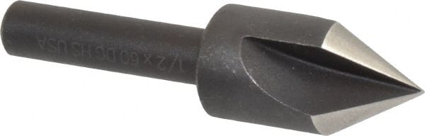 Cleveland - 1/2" Head Diam, 1/4" Shank Diam, 3 Flute 60° High Speed Steel Countersink - Best Tool & Supply