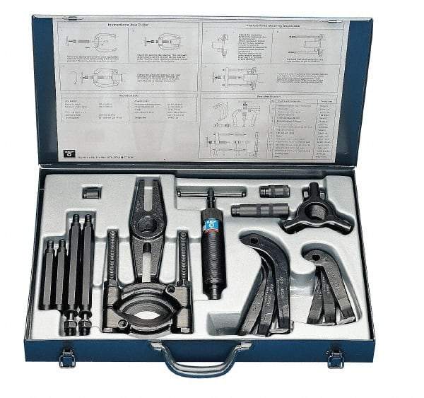 SKF - 8 Ton Capacity, 6" Spread, Hydraulic Puller Set - 3 Jaws, 10.6" Reach - Best Tool & Supply