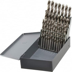 Cleveland - 118° Point, Bright Finish, Vanadium High Speed Steel Jobber Length Drill Bit Set - Best Tool & Supply