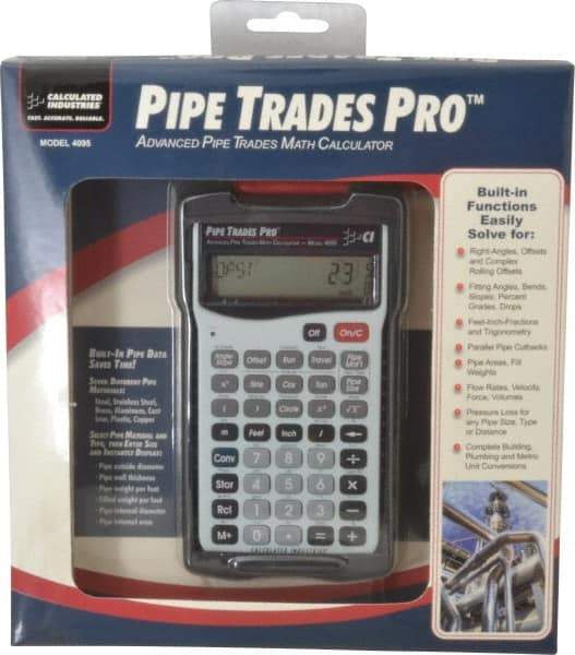 Calculated Industries - 58 Function Pipe Trades Industrial Calculator - 5.6299 Inch Long x 3 Inch Wide - Best Tool & Supply