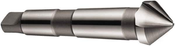 DORMER - 3 Flute 90° High Speed Steel Countersink - Bright Finish, 140mm OAL, Single End, Morse Taper Shank, Right Hand Cut - Best Tool & Supply