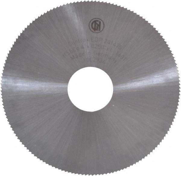 Controx - 4" Diam x 0.025" Blade Thickness x 1" Arbor Hole Diam, 160 Tooth Slitting and Slotting Saw - Arbor Connection, Right Hand, Uncoated, Cobalt, Concave Ground - Best Tool & Supply