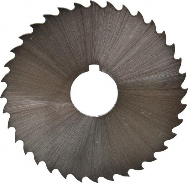 Controx - 2-1/2" Diam x 1/16" Blade Thickness x 5/8" Arbor Hole Diam, 36 Tooth Slitting and Slotting Saw - Arbor Connection, Right Hand, Uncoated, Cobalt, 15° Rake, Concave Ground, Contains Keyway - Best Tool & Supply