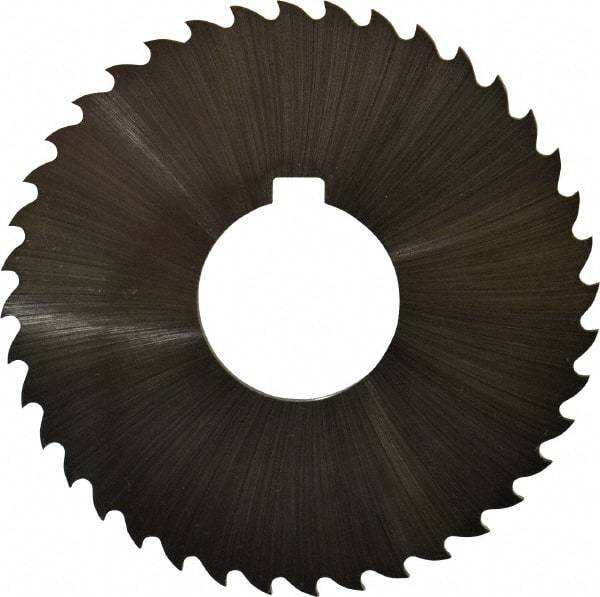 Controx - 3" Diam x 0.0781" Blade Thickness x 1" Arbor Hole Diam, 40 Tooth Slitting and Slotting Saw - Arbor Connection, Right Hand, Uncoated, Cobalt, 15° Rake, Concave Ground, Contains Keyway - Best Tool & Supply