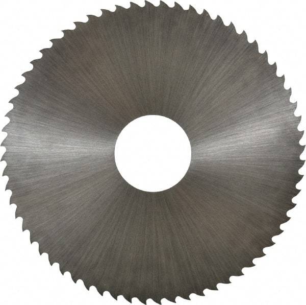 Controx - 4" Diam x 0.02" Blade Thickness x 1" Arbor Hole Diam, 64 Tooth Slitting and Slotting Saw - Arbor Connection, Right Hand, Uncoated, Cobalt, 15° Rake, Concave Ground - Best Tool & Supply