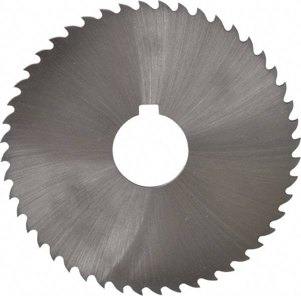 Controx - 4" Diam x 0.0781" Blade Thickness x 1" Arbor Hole Diam, 48 Tooth Slitting and Slotting Saw - Arbor Connection, Right Hand, Uncoated, Cobalt, 15° Rake, Concave Ground, Contains Keyway - Best Tool & Supply