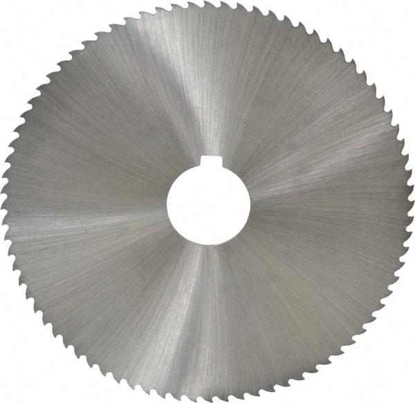 Controx - 5" Diam x 0.0469" Blade Thickness x 1" Arbor Hole Diam, 80 Tooth Slitting and Slotting Saw - Arbor Connection, Right Hand, Uncoated, Cobalt, 15° Rake, Concave Ground, Contains Keyway - Best Tool & Supply