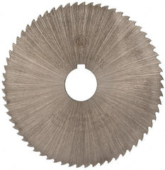 Controx - 5" Diam x 0.0781" Blade Thickness x 1" Arbor Hole Diam, 64 Tooth Slitting and Slotting Saw - Arbor Connection, Right Hand, Uncoated, Cobalt, 15° Rake, Concave Ground, Contains Keyway - Best Tool & Supply