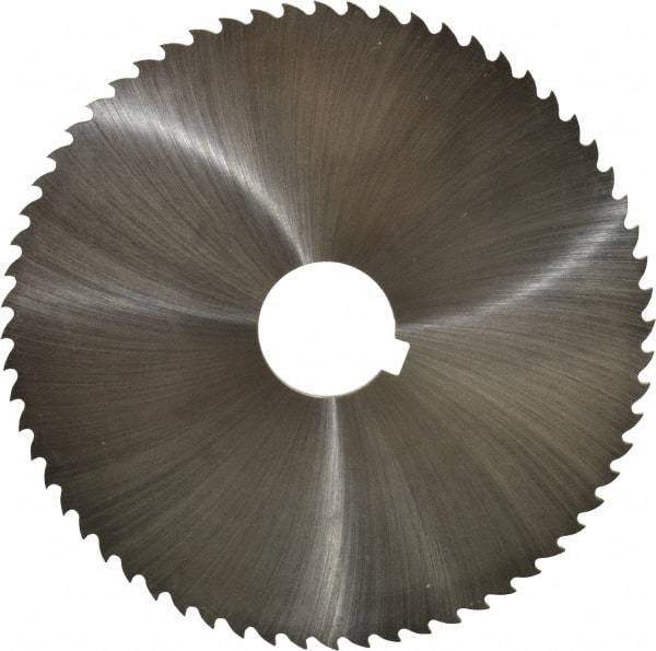 Controx - 6" Diam x 0.0938" Blade Thickness x 1-1/4" Arbor Hole Diam, 64 Tooth Slitting and Slotting Saw - Arbor Connection, Right Hand, Uncoated, Cobalt, 15° Rake, Concave Ground, Contains Keyway - Best Tool & Supply